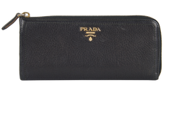 Prada Zip wallet, Leather, Black, 199, B, 2*